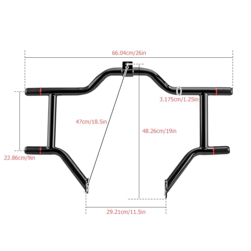 Mofun Engine Guard Crash Bar Fit for Harley Touring 1997-2008, Gloss Black - size: 97-08