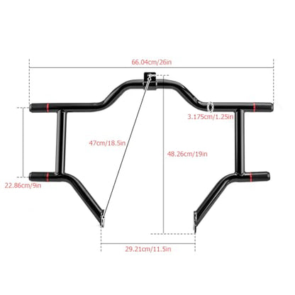 Mofun Engine Guard Crash Bar Fit for Harley Touring 1997-2008, Gloss Black - size: 97-08