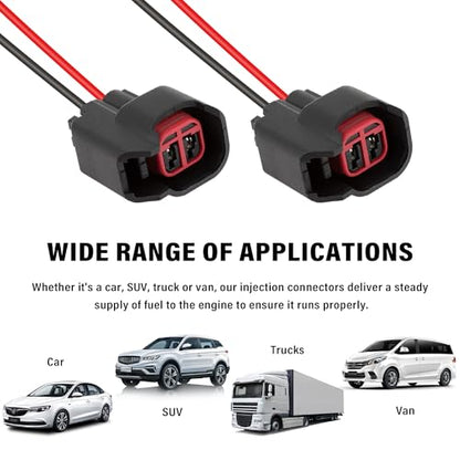 8 PCS Fuel Injector Connector Pigtail,Fuel Injectors Set of 8 Replace OEM# 5013995AA,5161919AA,Car Accessories Fuel Injector Wiring Harness Compatible with Dodge,Ford,Chevrolet (8PCS)