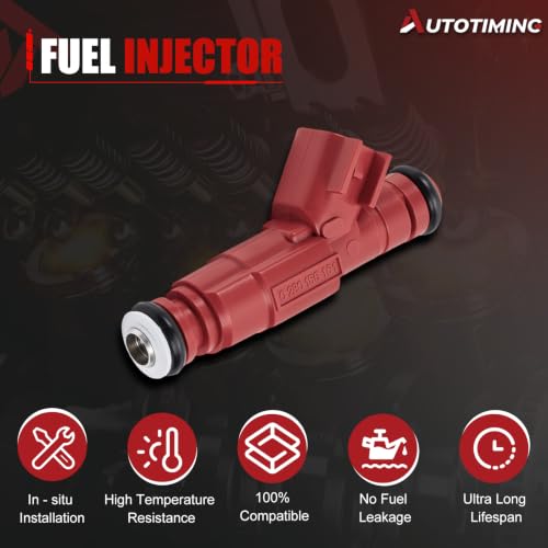 0280156161 Fuel Injector Set of 6 Compatible with 2000-2003 Ram 1500 3.7L - color: RP-FI02201