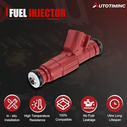 0280156161 Fuel Injector Set of 6 Compatible with 2000-2003 Ram 1500 3.7L - color: RP-FI02201