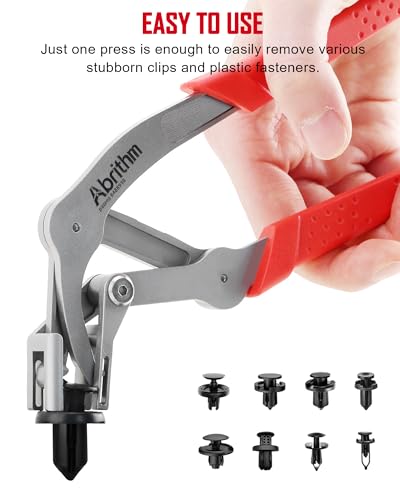 Car Clip Pliers, Panel Clip Removal Tool for Plastic Fasteners, Red - color: Red
