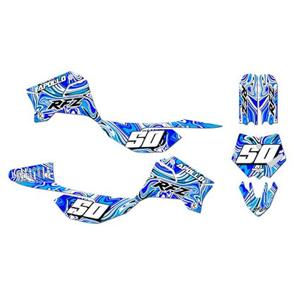 Graphics Kit for Apollo RFZ X4-X6 X14-X19 (All Years) SNAGGED Series Blue 16 Mil - Dirt bike Custom Racing Graphics Decals Stickers Kit, no-plastics - color: Blue, size: 16 Mil - On/Off the Road