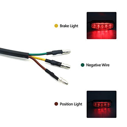 Universal 10 LED Rear Tail Light Brake Stop Running Light for Standard Sport ATV Quad Dirt Bike (Red) - color: Red
