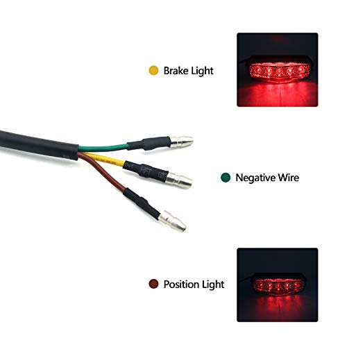Universal 10 LED Rear Tail Light Brake Stop Running Light for Standard Sport ATV Quad Dirt Bike (Smoke) - color: Smoke