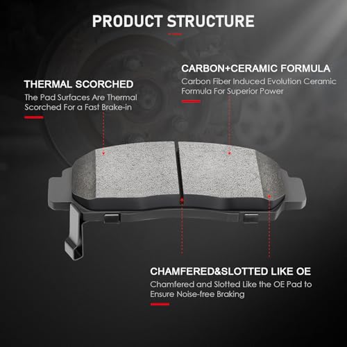 cciyu D787 Brake Pads w/Hardware Front Disc Brake Pad Set - size: Front[D787]