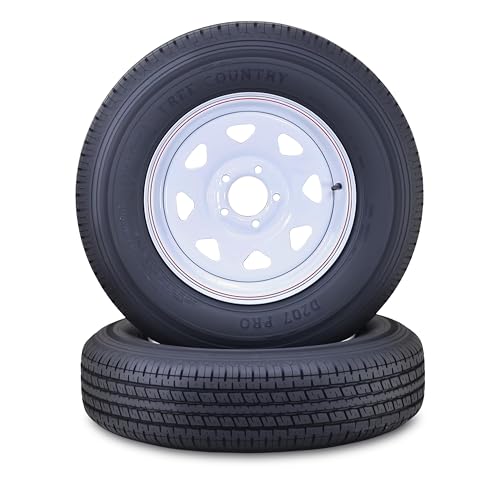 Free Country Trailer Tire Wheel ST175/80R13 8-Ply 97N 5X4.5 White Spoke Pk2 - size: ST175/80R13 /8PR /5x4.5