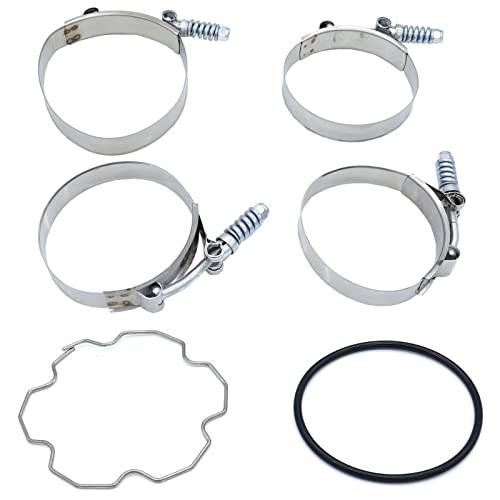 MOCW 3.5" Cold Side Intercooler Pipe Kit & Boot Upgrade Kit Compatible with 2011-2016 Ford 6.7L Powerstroke Diesel F-250 F-350 F-450, Silver