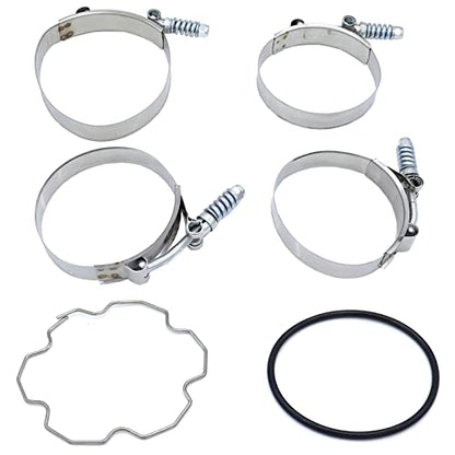MOCW 3.5" Cold Side Intercooler Pipe Kit & Boot Upgrade Kit Compatible with 2011-2016 Ford 6.7L Powerstroke Diesel F-250 F-350 F-450, Silver