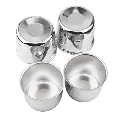 4Pcs 4.25" OD 4.11" H Push Through Trailer Wheel Center Cap for Rim - color: Chrome, size: 4.25" Hub 3.66" H