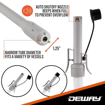Deway Stick Fuel Pump, Auto-Stop + Beep, 51in Clear Hose, 4-AA, 3.2 GPM - style: Auto-Stop w/ Beep