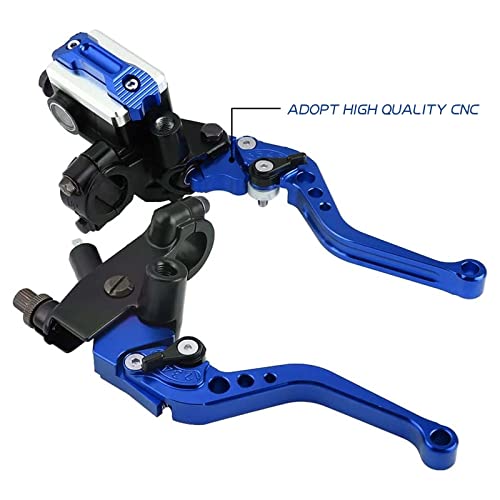 PACEWALKER Universal Motorcycle 7/8" 22mm Handlebar Brake Master Cylinder Clutch Lever CNC Left & Right Set for Honda Kawasaki Suzuki Yamaha Blue - color: Blue
