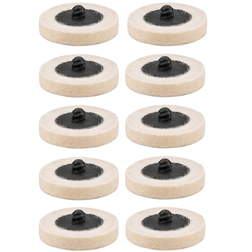 2 Inch Quick Change Discs Premium Wool Fine Polishing Wheel Roll Lock Surface Conditioning Discs 10 Pack - style: 10x Fine Wool Only
