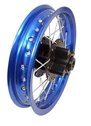 12" Aluminum BLUE Rear Rim Wheel Disk Brake Apollo SSR 125cc XR CRF Dirt Pit Bike Chines Made Dirt Bikes 12mm Shaft - color: Aluminum Blue, size: 12"