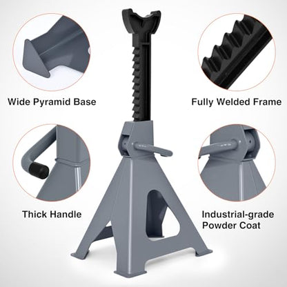 Nilight 6-Ton Jack Stands, 12,000 lb Capacity, Adjustable Height, 1 Pair - size: 6T