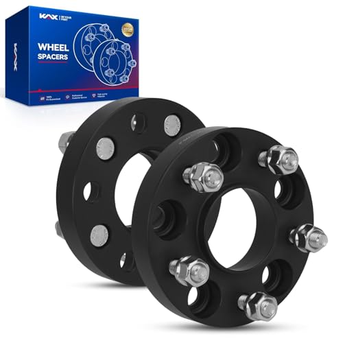 KAX 5x4.5 Hub-Centric Wheel Spacers 1 inch for Hyundai Elantra - color: Black, size: 5x4.5 -67.1mm -M12x1.5 -1" thick -2Pcs