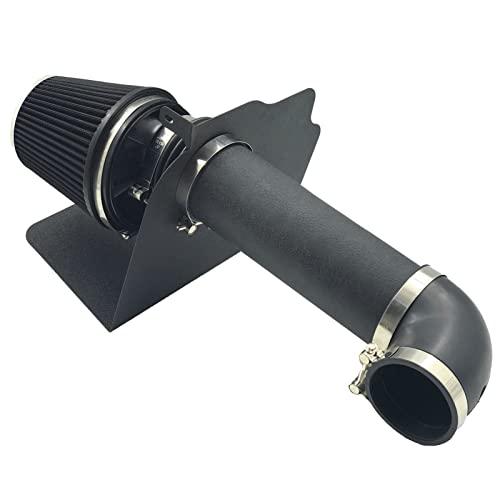 4-Inch Cold Air Intake Kit with Heat Shield + Filter Compatible for Dodge Magnum 2005-2008 ; Charger 2006-2010; Challenger 2008-2010; Chrysler 300 2005-2010 5.7L 6.1L V8 (Black Tube & Black Filter) - style: Black Tube & Black Filter