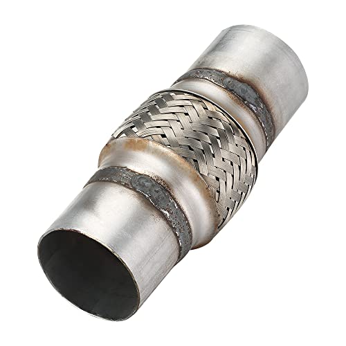 Exhaust Flex Pipe, 2.5''x 4''Stainless Steel Heavy Duty Exhaust Flex Pipe, Double Braid Exhaust Flex Tube, Overall Length 8'' - size: 2.5''x4''x8'', style: 1 PC