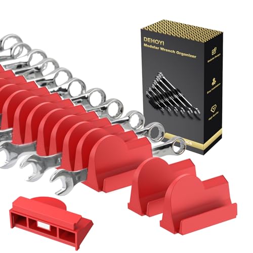 DEHOYI 48 PCS MAGNETIC Modular Wrench Organizer for Tool box, Metric & SAE - style: Magnetic (48 pcs Red)