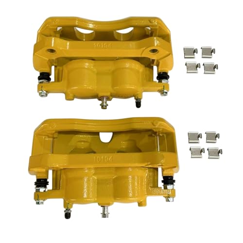 18B5404 18B5405 Yellow Front Dual Piston Brake Calipers with Bracket Set