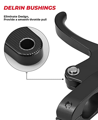 KEMIMOTO Finger Throttle, Compatible with Wave Runner Jet Ski Sliver Black Aluminum Alloy - color: Black