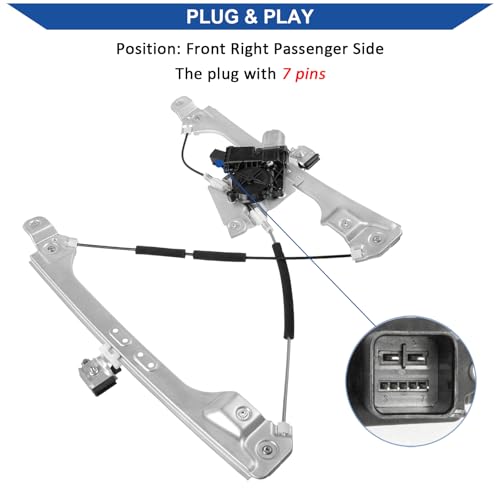 Obaee Window Regulator with Motor Front Right Passenger Side, OE 751-967 - size: Front Right Passenger Side