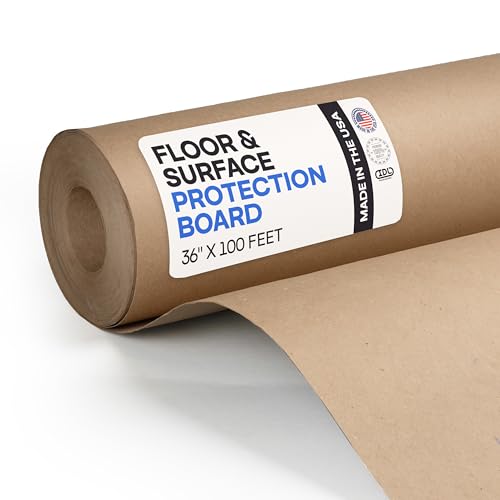 Construction Paper 36" x 1200" (100 feet, 300 sq.ft.) – Extra Thick Floor Covering for Protection (20 mil, 200 lbs) - Contractor Paper for Remodeling & Surface Protection by IDL Packaging - color: 36"x100', Extra Thick, Brown, size: 1 Roll
