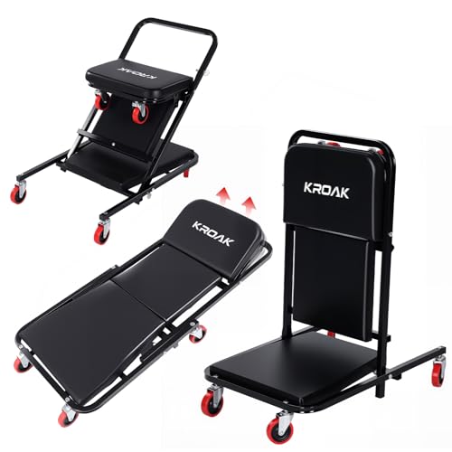 KROAK Creeper, 40 Inches 4 in 1 Z Creeper Seat up to 450 lbs Capacity - size: 40" 4 in 1