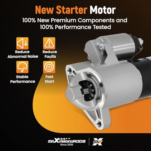 maXpeedingrods 17882N Starter Motor for Jeep Liberty 2003 2004 2005, V6 3.7L, 12V 1.2KW 10 Teeth Clockwise, Replace# 56041641AF, 56041641AG, M1T86884 - style: 17882N