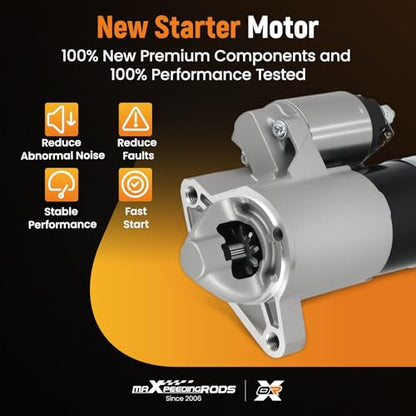 maXpeedingrods 17882N Starter Motor for Jeep Liberty 2003 2004 2005, V6 3.7L, 12V 1.2KW 10 Teeth Clockwise, Replace# 56041641AF, 56041641AG, M1T86884 - style: 17882N