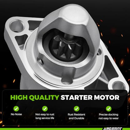 Starter Compatible with Honda Accord 2.4L 2006-2012, Civic 2.0L 2006-2011, CR-V & Element 2007-2011, Acura TSX 2.4L 2006-2014, CSX 2.0L 2006-2008, 31200-RAA-A61 31200-RRA-A51 31200R40A01 17960N