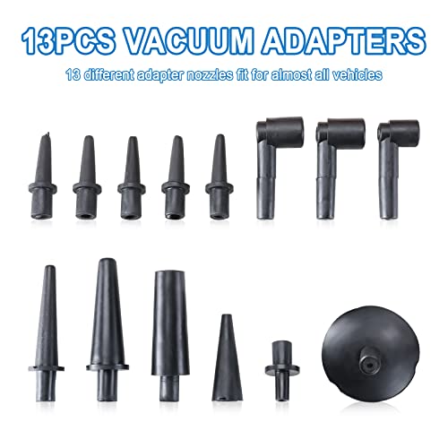 8MILELAKE 21pcs Handheld Vacuum Pump Set Tester Compatible for Automotive with Adapters Brake Bleeder Test Kit