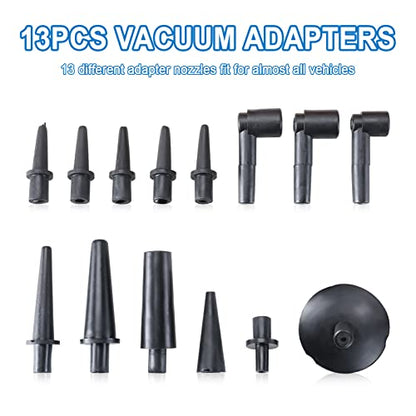 8MILELAKE 21pcs Handheld Vacuum Pump Set Tester Compatible for Automotive with Adapters Brake Bleeder Test Kit