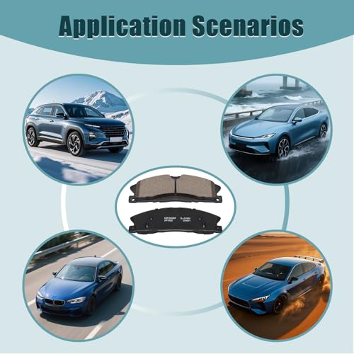 D1611+D1377 Front and Rear Ceramic Brake Pads Kit Fit For Ford Explorer/Flex/Taurus/Police Interceptor Sedan 2013-2019, For Police Interceptor Utility 2013-2018, For Lincoln MKT 2013-19 - style: HZ1611+HZ1377