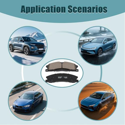 D1611+D1377 Front and Rear Ceramic Brake Pads Kit Fit For Ford Explorer/Flex/Taurus/Police Interceptor Sedan 2013-2019, For Police Interceptor Utility 2013-2018, For Lincoln MKT 2013-19 - style: HZ1611+HZ1377