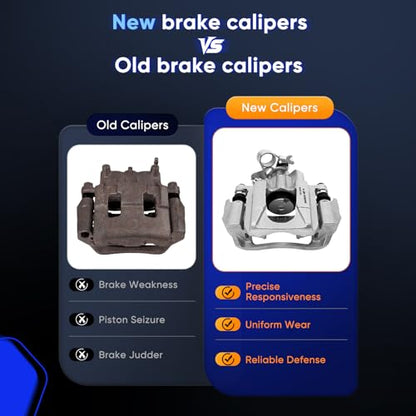 ECCPP 18B5263 18B5262 Rear Left & Right Brake Calipers w/Bracket - size: Rear[18B5263 18B5262 ]