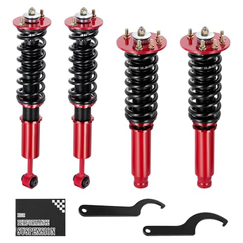 BDFHYK Coilovers Compatible with Honda Accord 1998-2002, Compatible with Acura TL 1999-2003/ CL 2001-2003, Shock Absorber Replacement 4 PCS, Adjustable Height Coilovers Suspension Kit Lowering Kit - style: Honda Accord 1998-2002