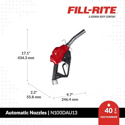 Fill-Rite N100DAU13 1" Automatic Ultra High Flow Nozzle (Red) - style: 1" High Flow Nozzle (Red)