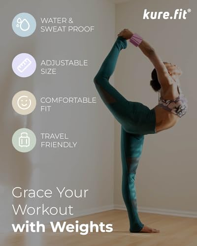 Pilates Wrist & Ankle Weights | Adjustable Weighted Bangles | 1/2/3LB Each - color: Pink, size: 2 LB