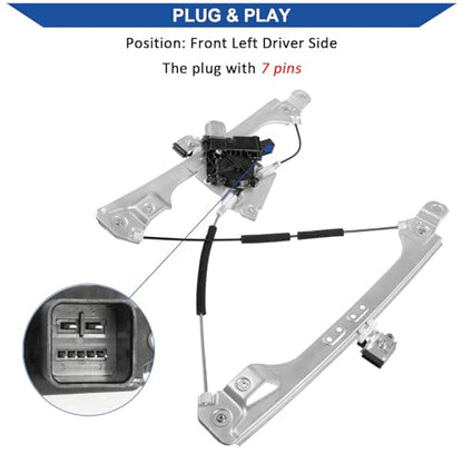 Obaee Window Regulator with Motor Front Left Driver Side, Replace 751-966 - size: Front Left Driver Side