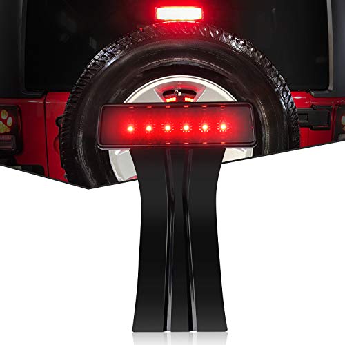 Nilight LED Third Brake Lights High Mount Stop Tail Light with Smoked Lens for 2007-2018 Wrangler JK - color: JK 2007-2017 Third Brake Light