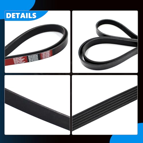 AUCERAMIC 87.95 Inch Aramid Engine Serpentine Drive Belt Fit for Ford Fusion 2006-2009 2.3L Mercury Milan 2006-2009 2.3L Nissan Altima 2007-2013 2.5L Gas DOHC Replace K060880A 6PK2234 11720JA00A