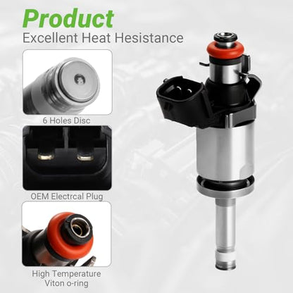 Fuel Injectors Set of 4 Compatible with Mazda 3 2014-2018 6 2014-2016 CX-5 2015-2016 CX-9 2016 2.5L L4 GS GT Grand Touring Sport Signature # Replace parts PY0113250 FJ1288 - size: 1288