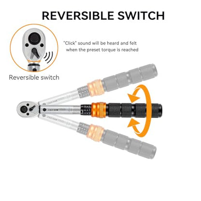 1/4 Inch Drive Click Torque Wrench, 20-240 in-lb - size: 1/4" Drive