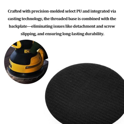 Car 5" Rotary Backing Plate, Flexible Hook-and-Loop Face PU Polisher Sander Plate for Car Care Detailing Finishing, 5/8" Thread Polishing Buffer Backing Pad, Universal for Vehicles - size: 5"