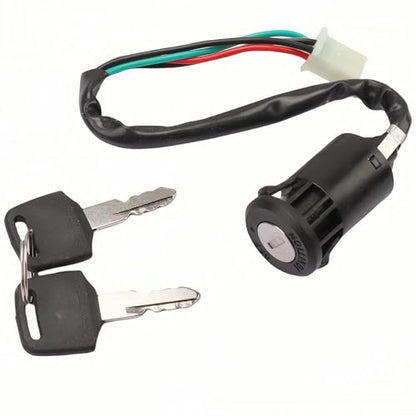 2 Pack Ignition Switch with Keys 4 Wire Pin Starter Key Switch for 50cc 70cc 90cc 110cc 125cc 150cc 200cc 250cc ATV Quad Go Kart Pit Bike Scooter TaoTao Coolster Apollo Sunl Roketa Baja Hawk Coleman