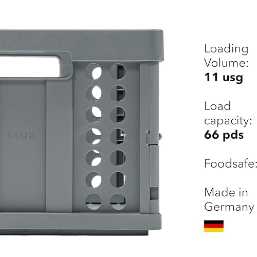 Clax® crate | folding box | basket | 48 qt (12 gal) | grey - color: grey
