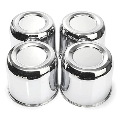 RTRHINOTUNING 4PCS 4.41inch Push Through Center Caps Chrome for Trailers Trucks SUV RV Wheel Rims - color: Chrome, size: 4.41" Center Hole, 3.74" Height