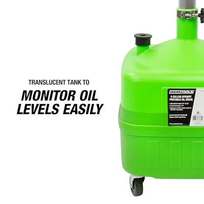 OEMTOOLS 9-Gallon Oil Drain Pan with Adjustable Funnel, Built in Tool Rack - style: 9 gallon