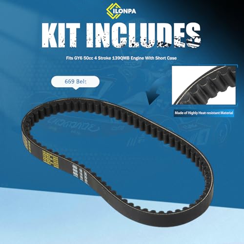 Clutch and Variator Assembly Set with 669 Belt for GY6 50cc 4 Stroke 139QMB Engine With Short Case Scooter Moped Tao Tao ATV